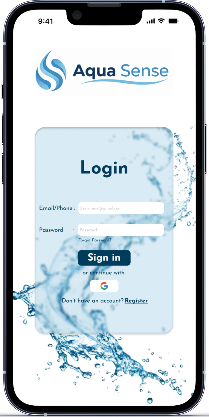 Secure user authentication interface for the water management system